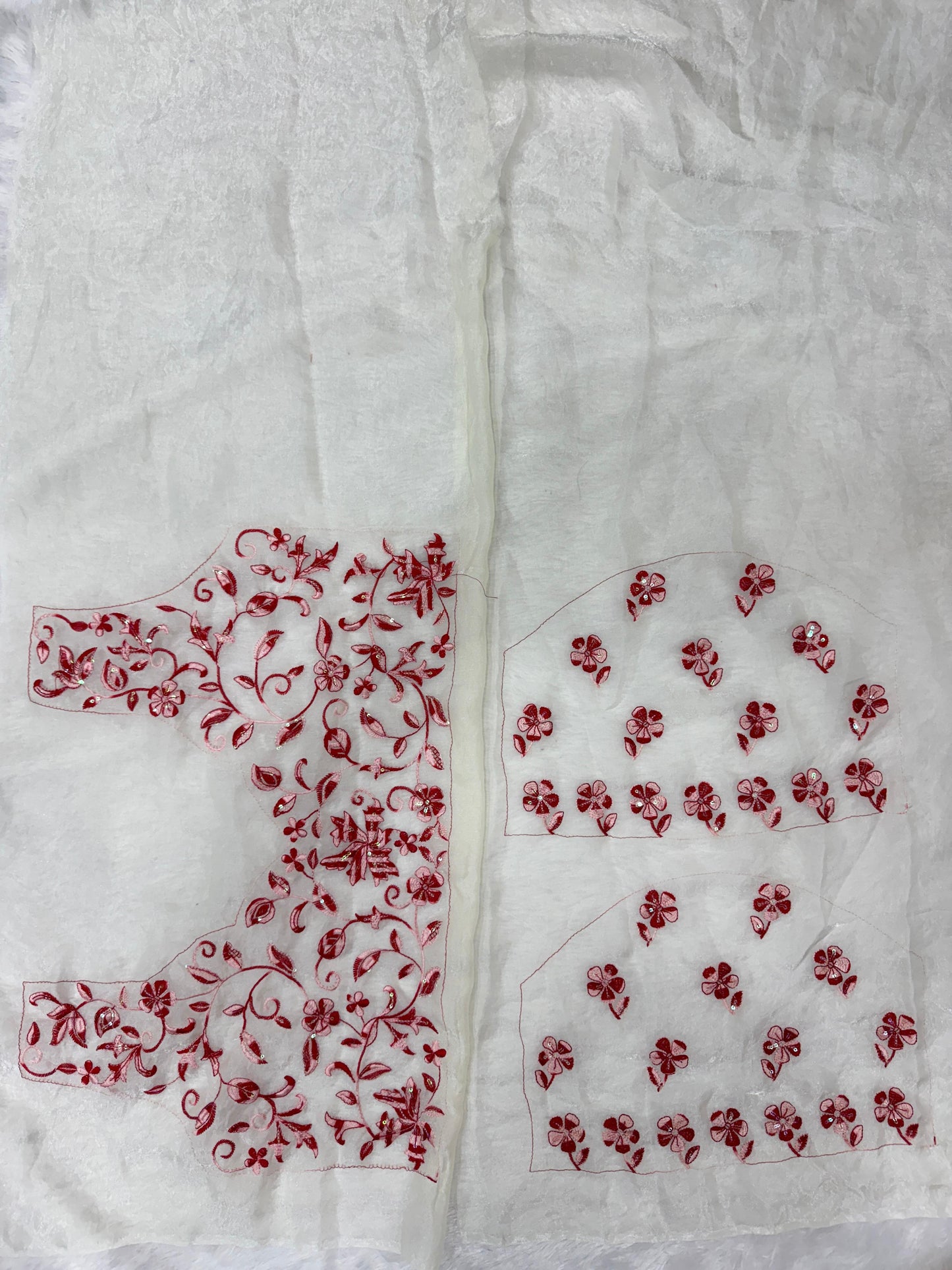 Ravishing White Color Thread Work Silk Saree