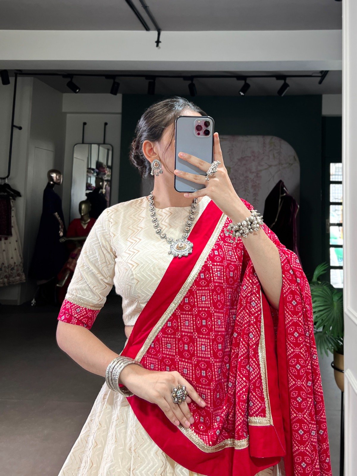 White Color Sequence Work Lehenga Choli For Navratri