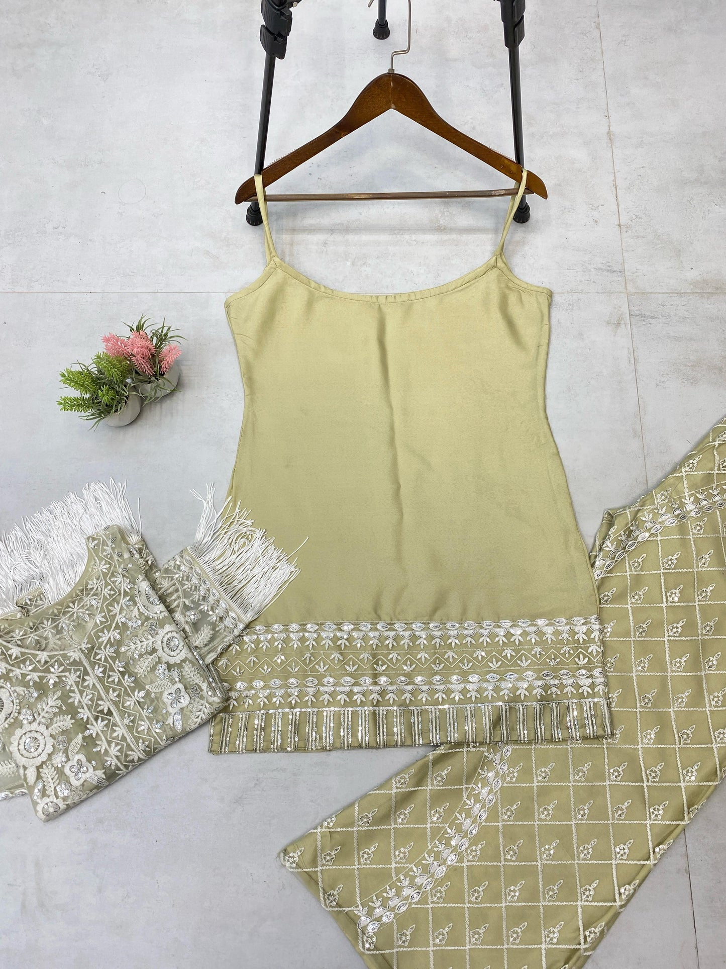 Imposing Sequences Work Pista Color Palazzo Suit