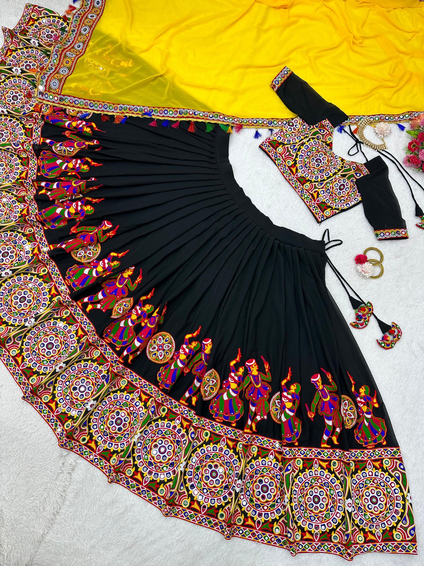 Black Color Garba Special Lehenga Choli