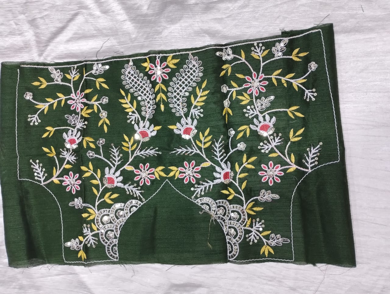 Beautiful Yellow Saree Paired With Green Embroidered Blouse