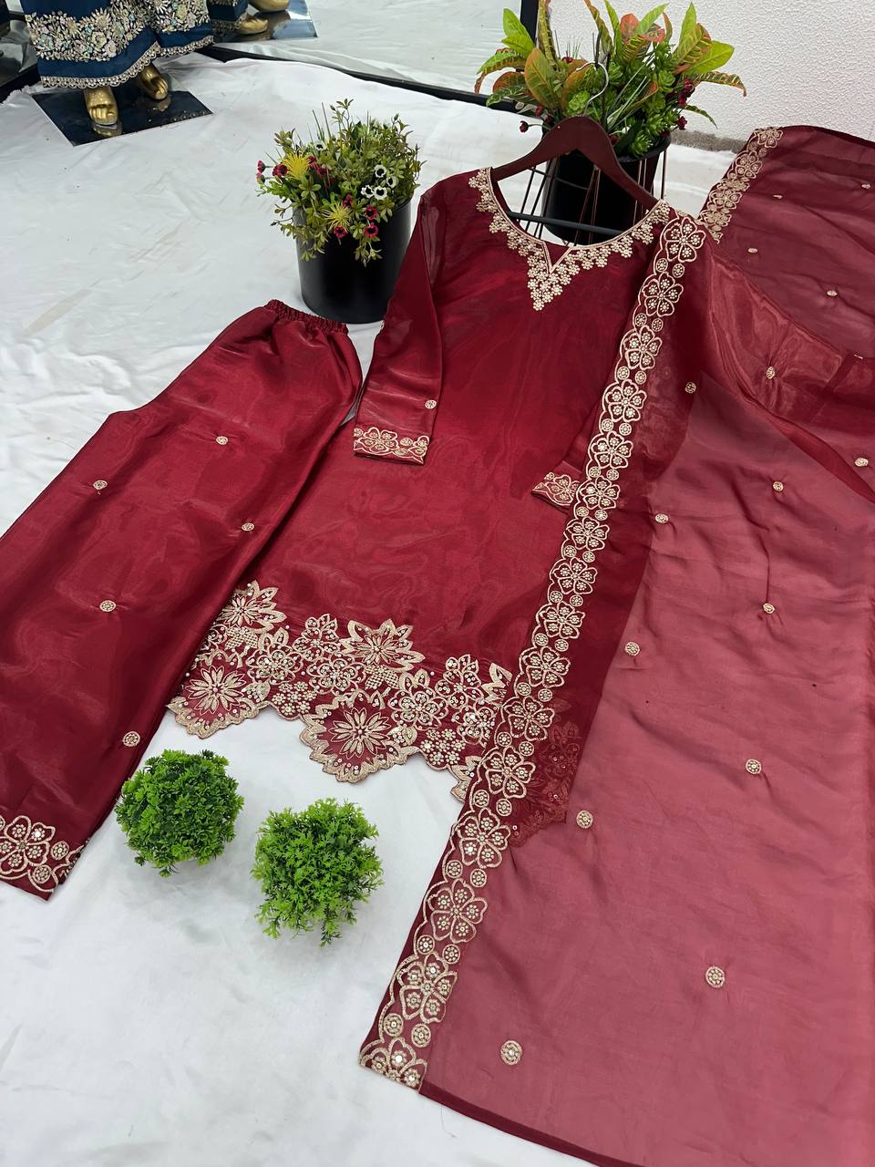 Captivating Sequence Work Maroon Color Salwar Suit