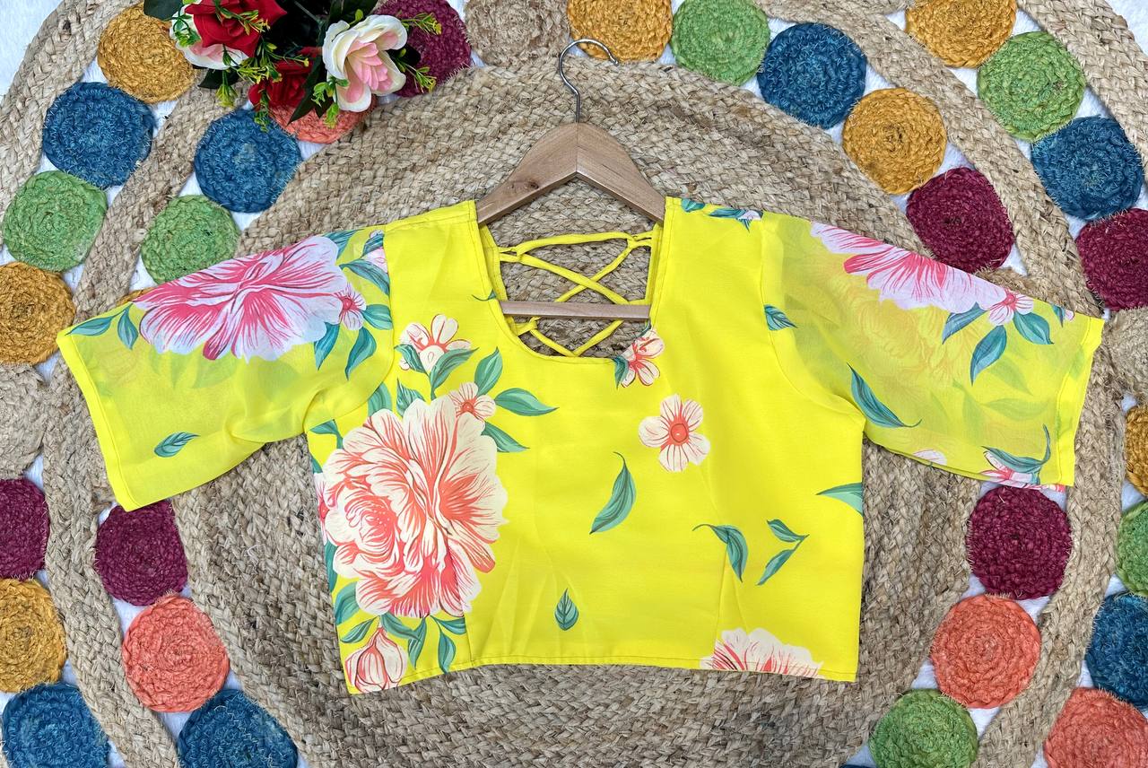 Lovely Yellow Georgette Ready To Wear Lehenga Saree