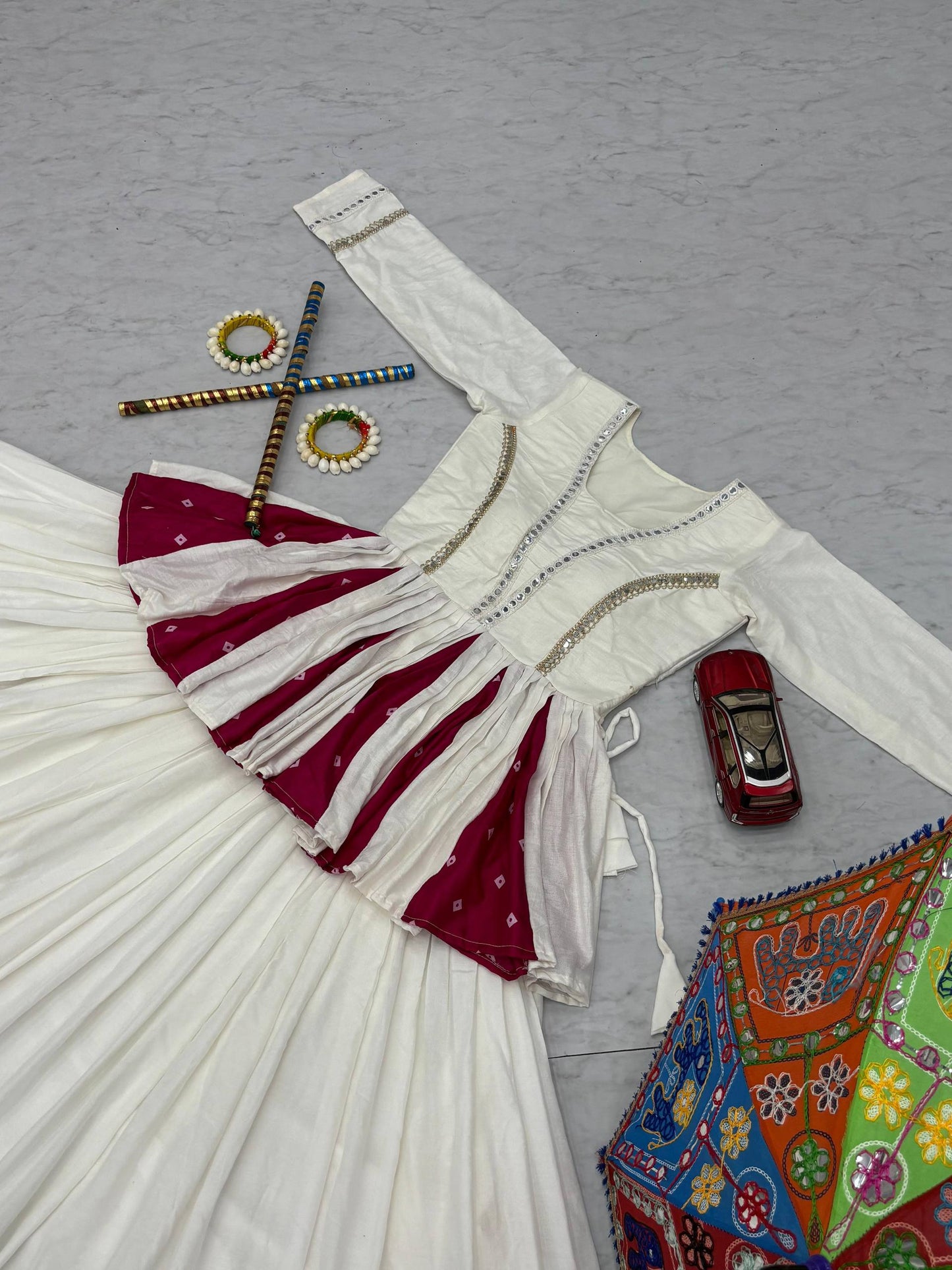 Wonderful White Color Lehenga Choli For Navratri