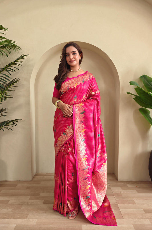 Traditional Wear Pink Color Silk Saree