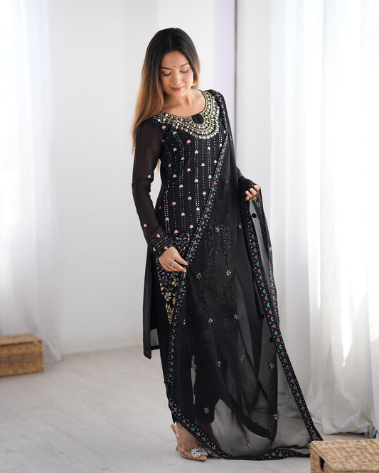 Wonderful Sequence Work Black Color Salwar Suit