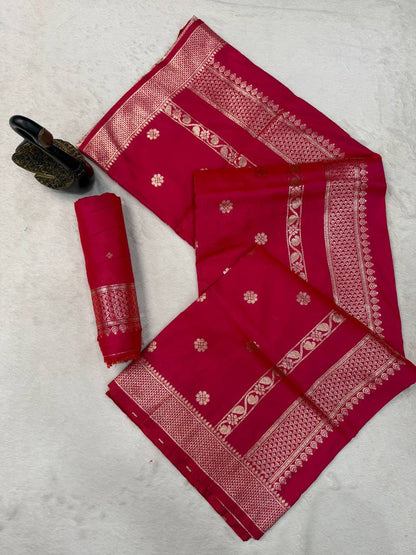 Exclusive Banarasi Jari Soft Silk with Zari Woven Saree
