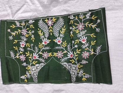 Beautiful Yellow Saree Paired With Green Embroidered Blouse