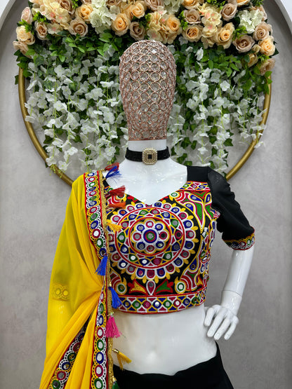 Black Color Garba Special Lehenga Choli