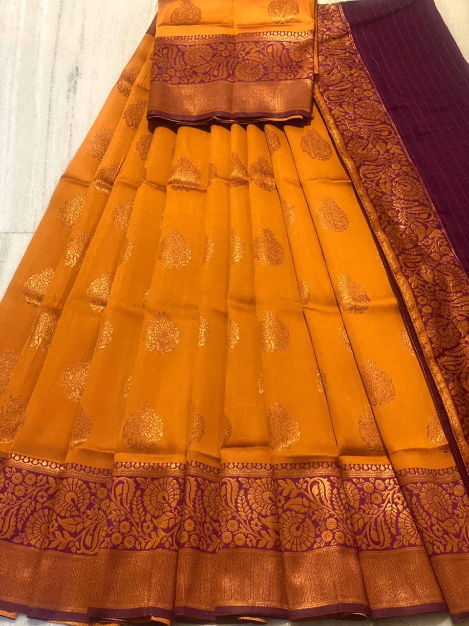 Kanjivaram Half Silk Designer Saree for Wedding