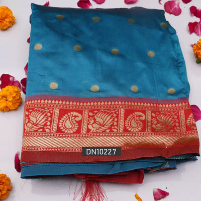 Golden Zari Weaving Banarasi Soft Silk Jacquard Saree