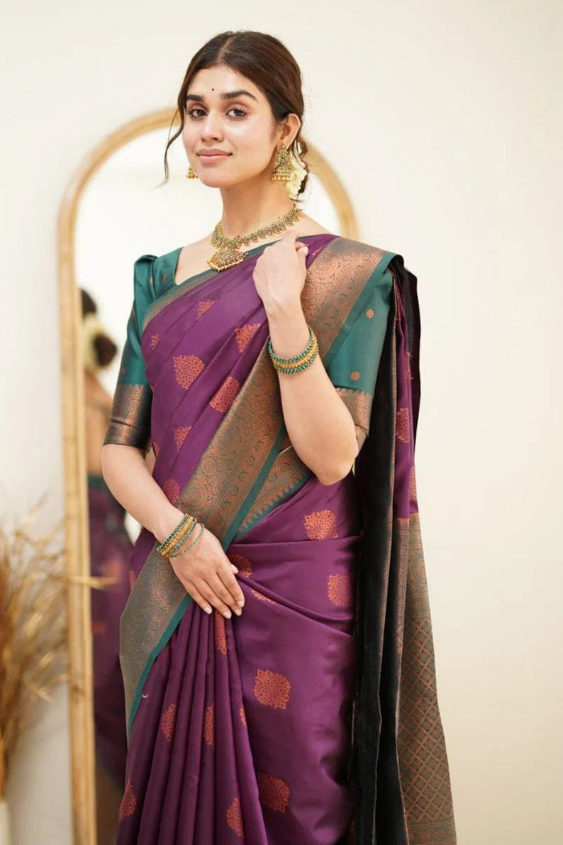 Women's Pure Soft Silk Bridal Saree with Zari Work