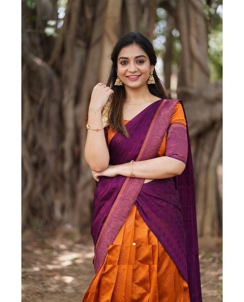 Kanjivaram Half Silk Designer Saree for Wedding