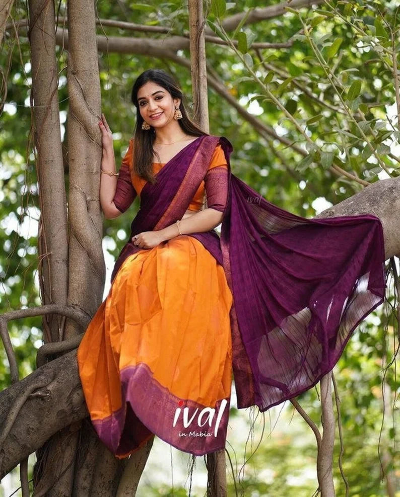 Kanjivaram Half Silk Designer Saree for Wedding