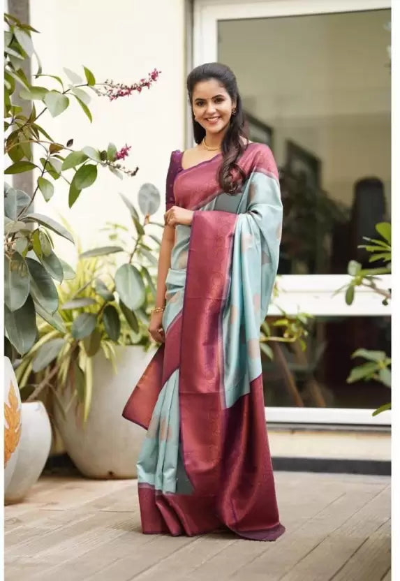 Wedding Wear Zari Weaving Banarasi Jacquard Saree