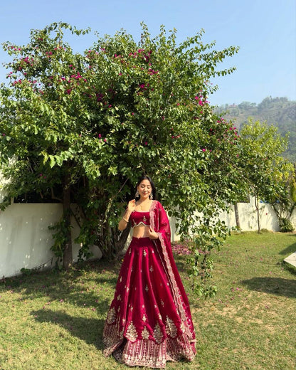 Marriage Special Heavy Work Maroon Color Lehenga Choli