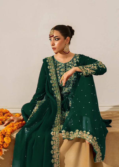 Captivating Green Georgette Sequence Work Palazzo Suit
