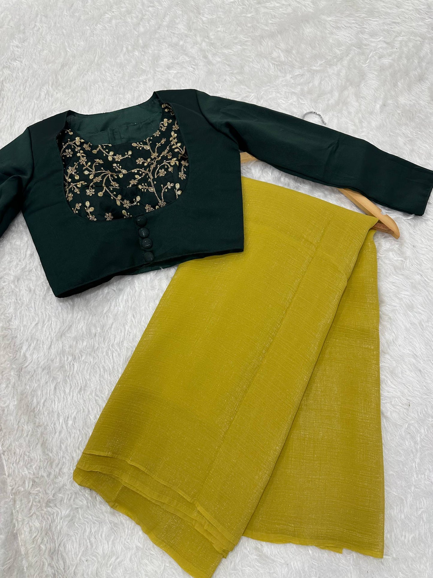 Classy Yellow Sparkle Silk Sequence Work Saree