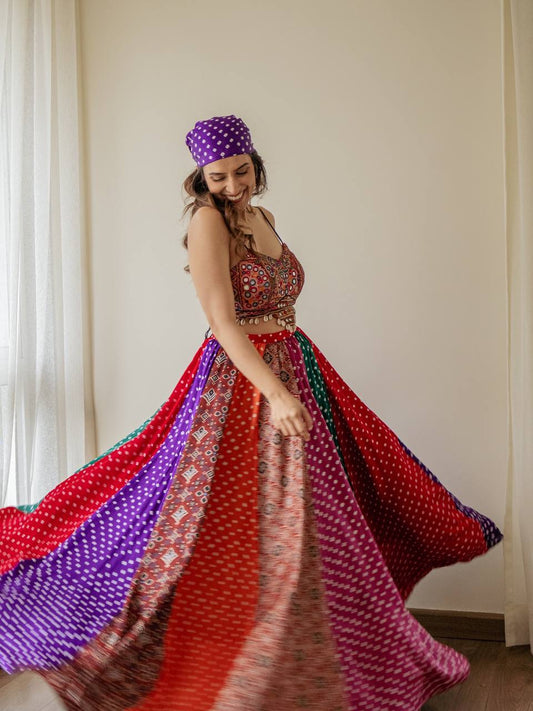 Navratri Wear Multicolor Georgette Digital Print Lehenga Choli