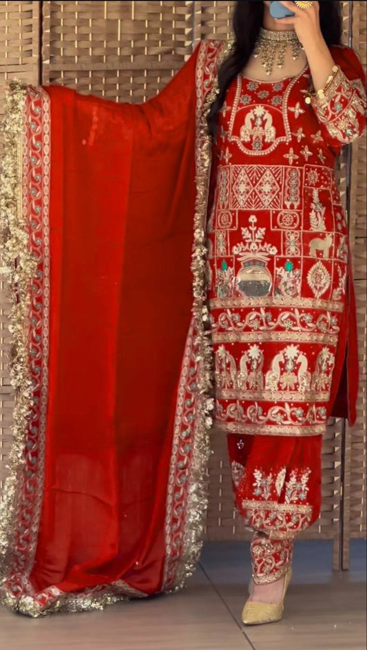 Lovely Orange Color Sequence Work Dhoti Suit