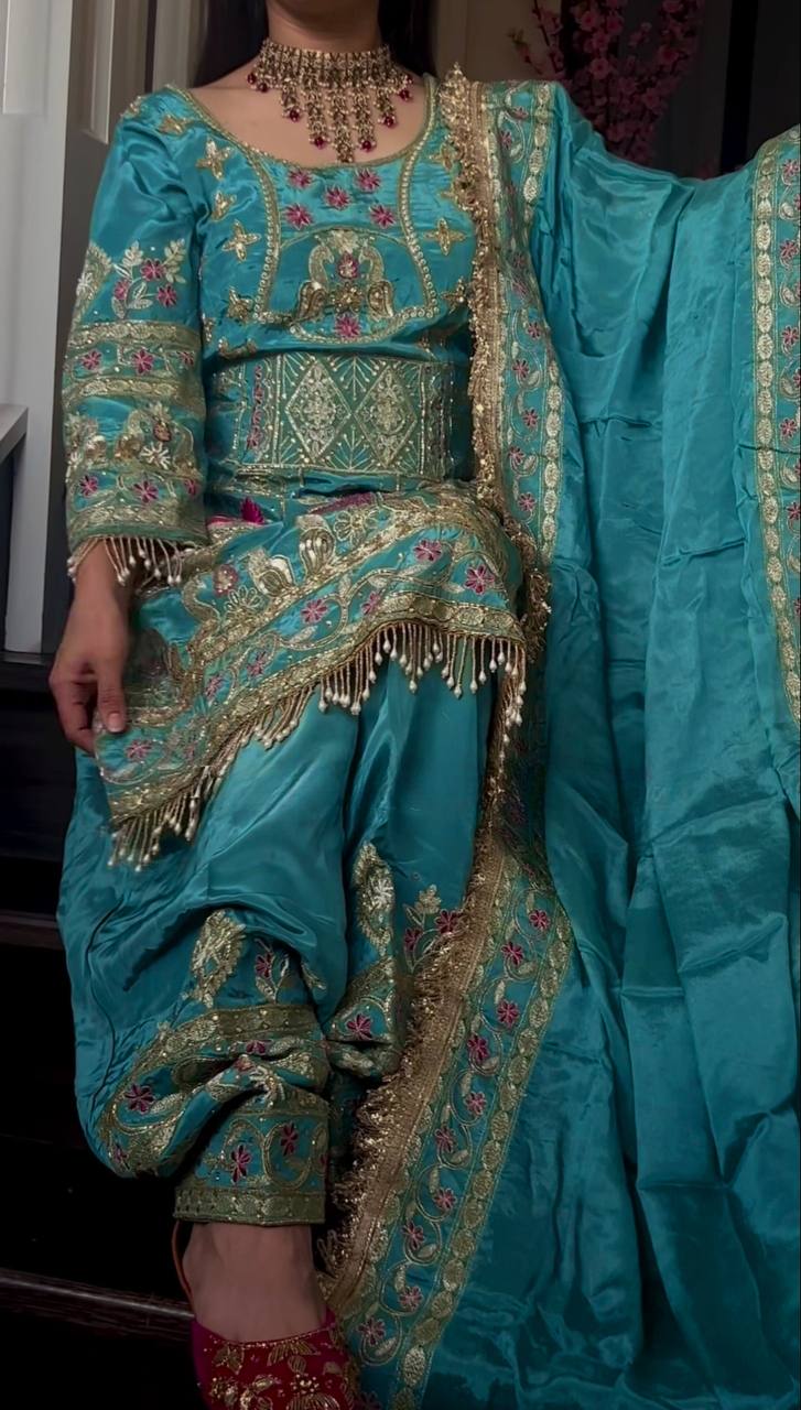 Lovely Orange Color Sequence Work Dhoti Suit