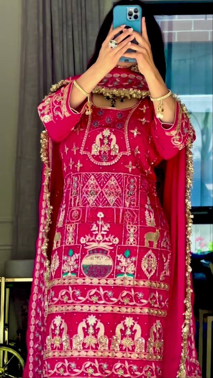 Lovely Orange Color Sequence Work Dhoti Suit