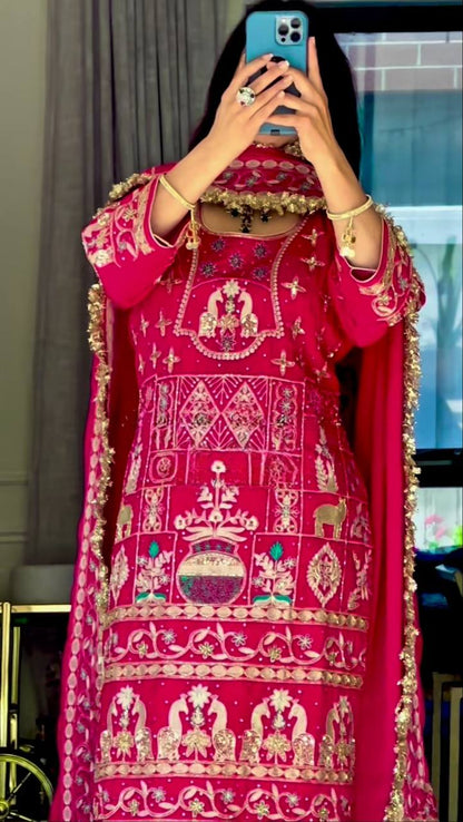 Lovely Orange Color Sequence Work Dhoti Suit