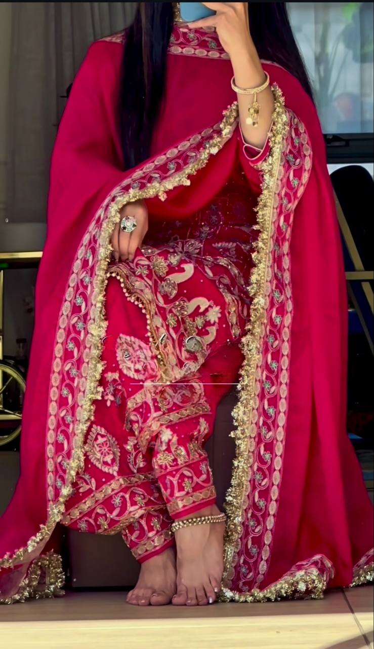 Lovely Orange Color Sequence Work Dhoti Suit