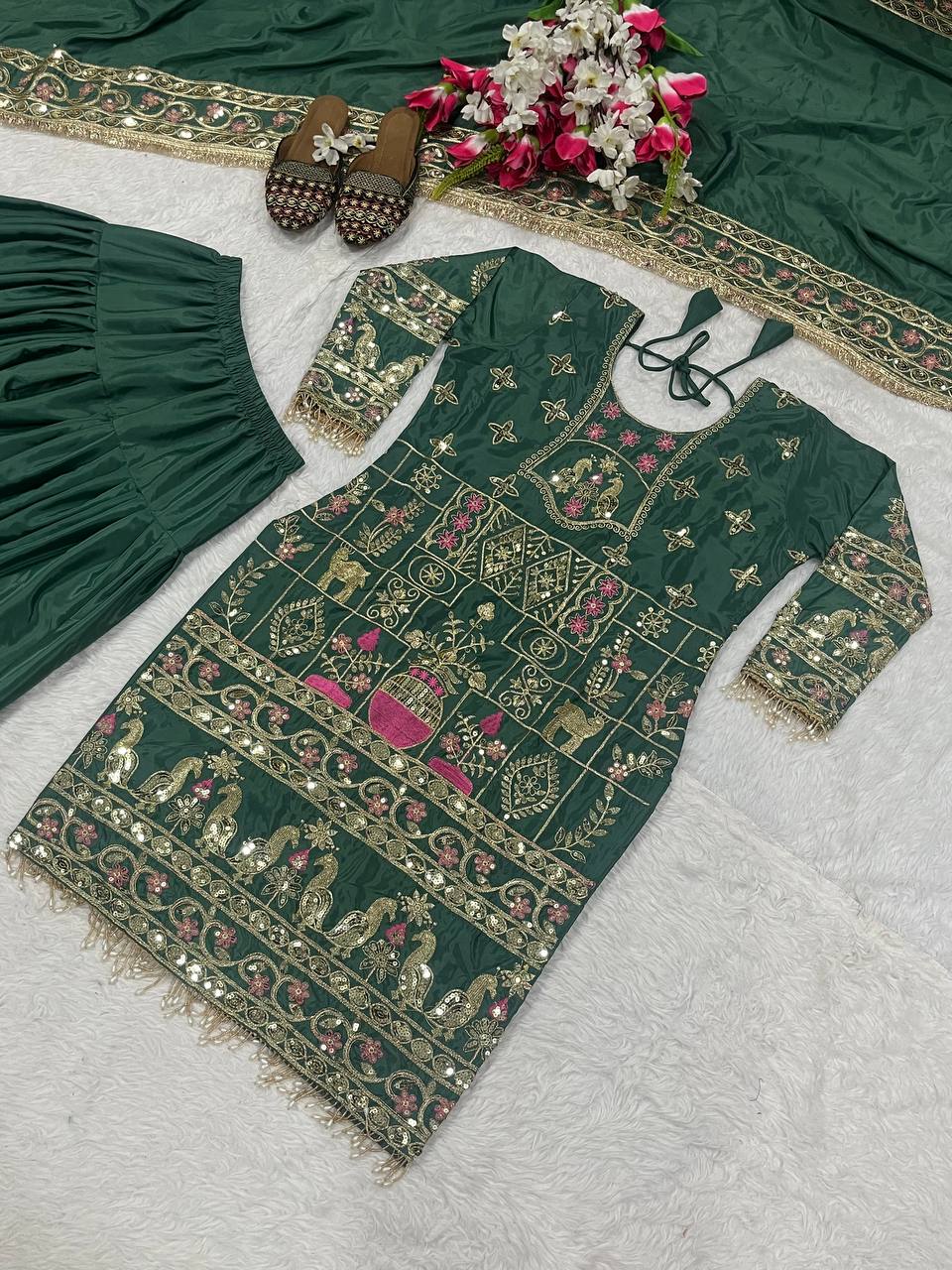 Lovely Orange Color Sequence Work Dhoti Suit