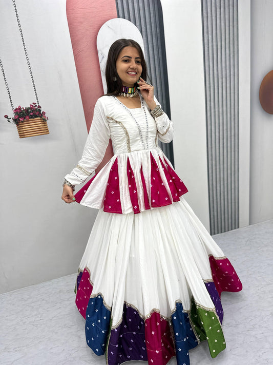 Wonderful White Color Lehenga Choli For Navratri