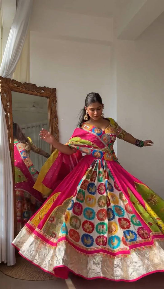 Glimmering Multi Color Digital Print Lehenga