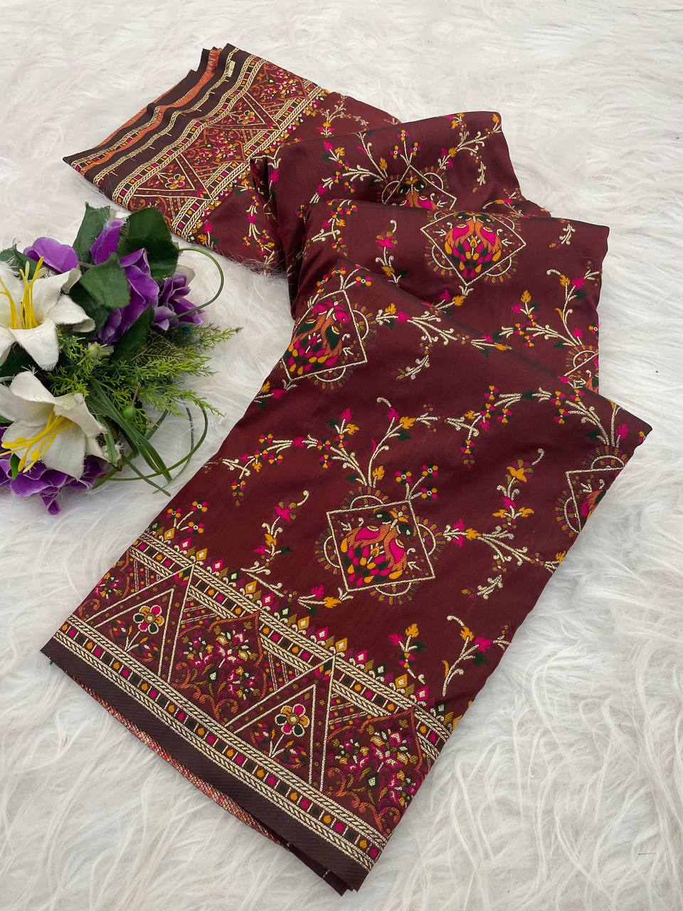 Wedding Wear Pashmina Silk Saree