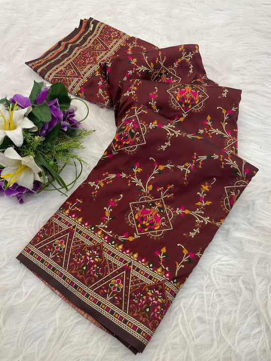 Wedding Wear Pashmina Silk Saree