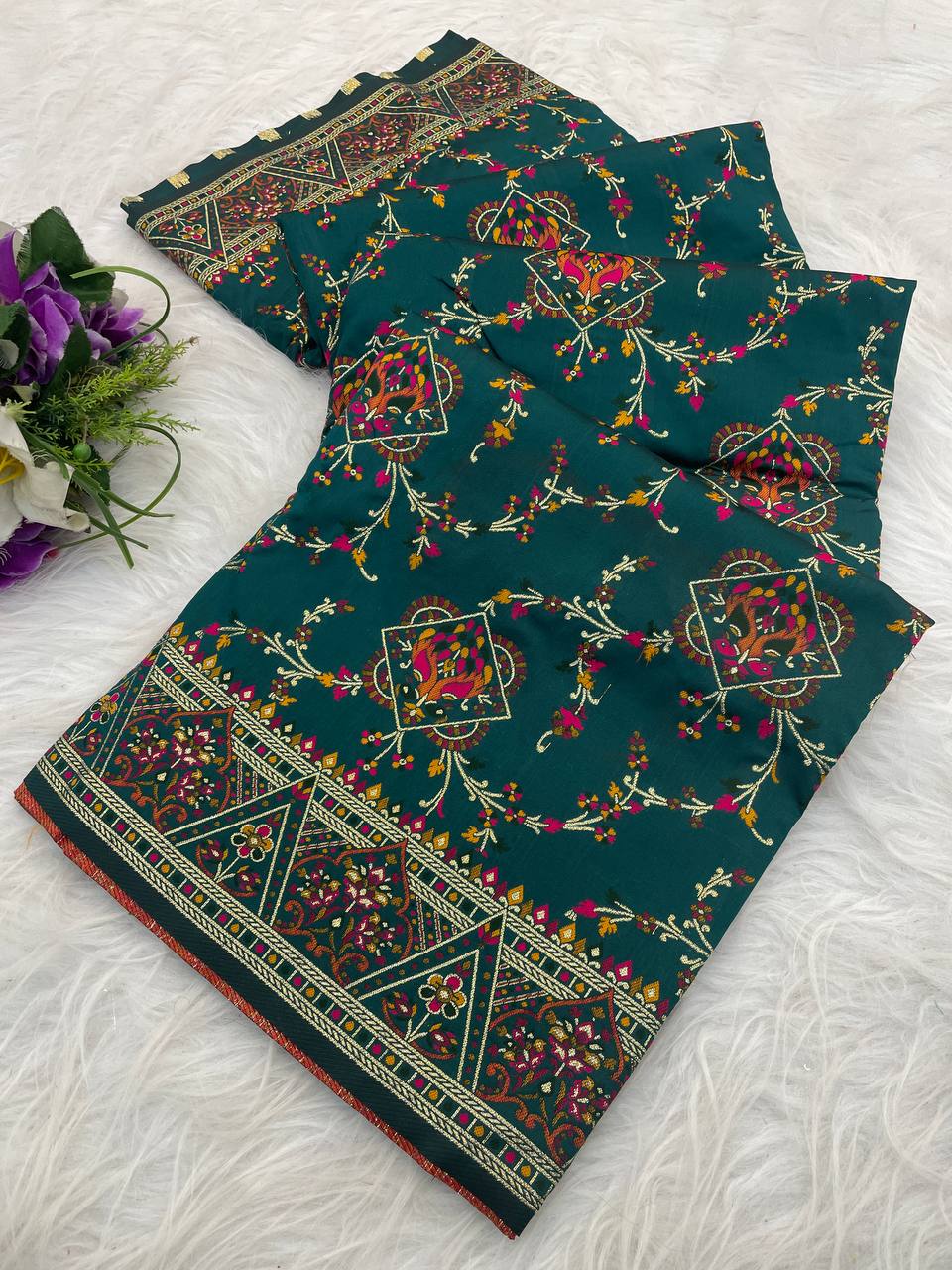 Wedding Wear Pashmina Silk Saree