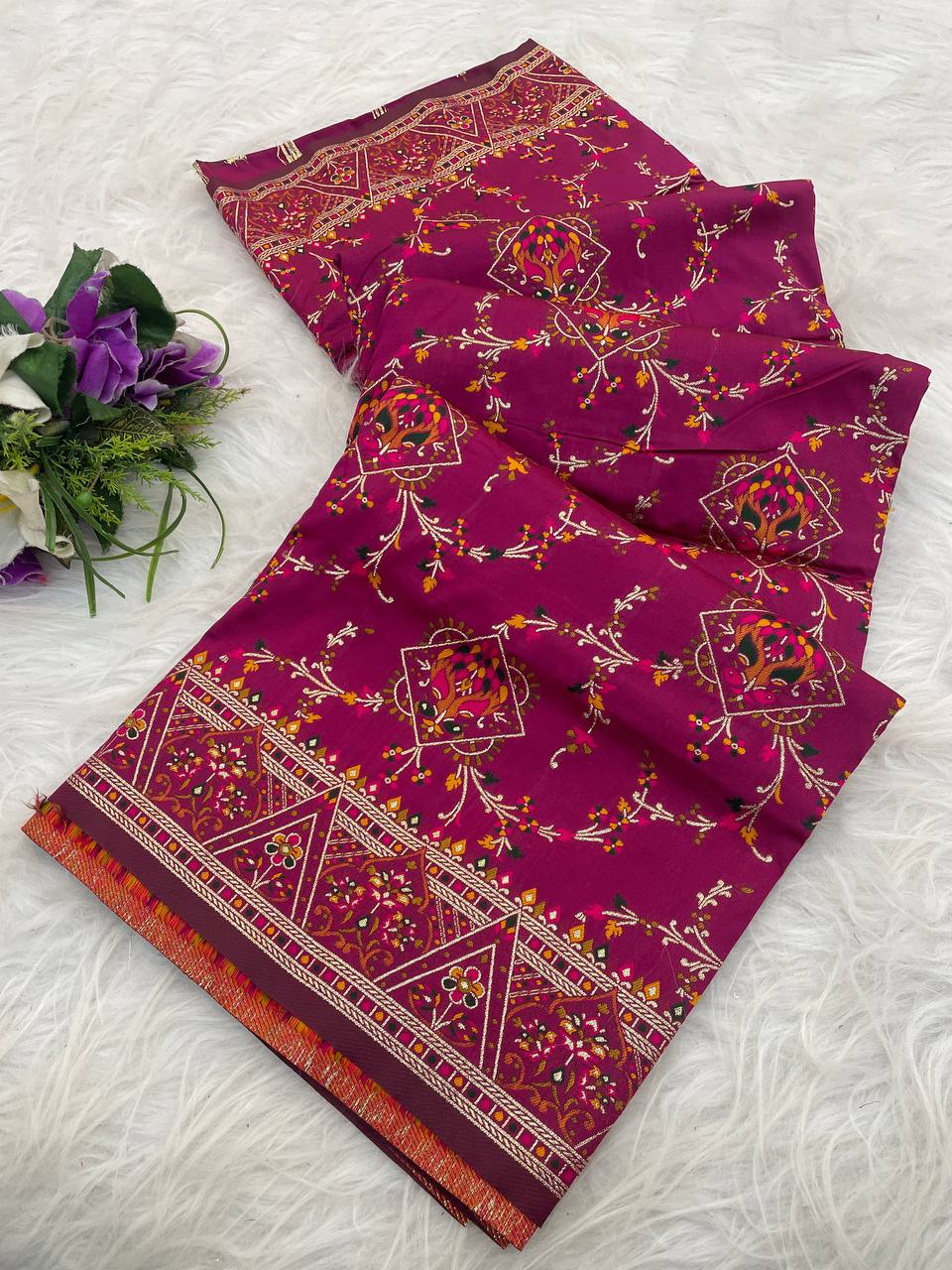 Wedding Wear Pashmina Silk Saree