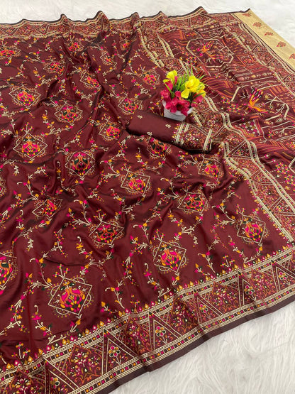 Wedding Wear Pashmina Silk Saree