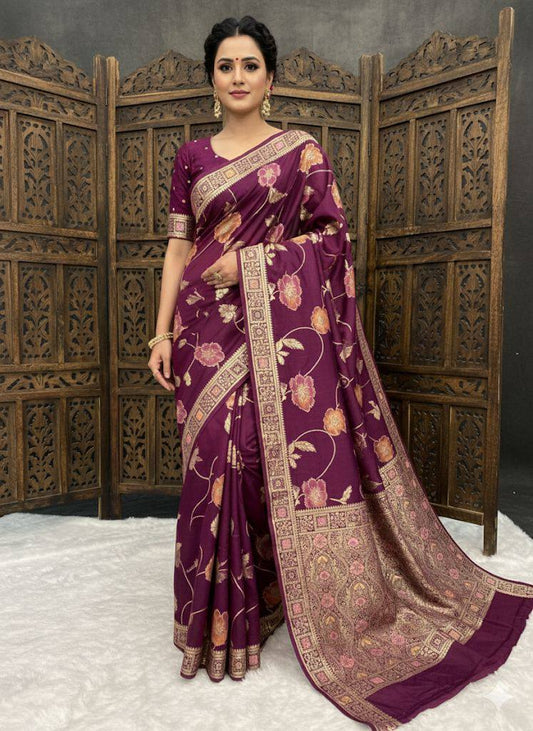 Exclusive Dola Silk Zari Meenakari Saree