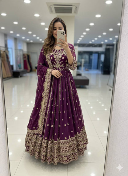 Pink Color Georgette with Sequence Work Gown