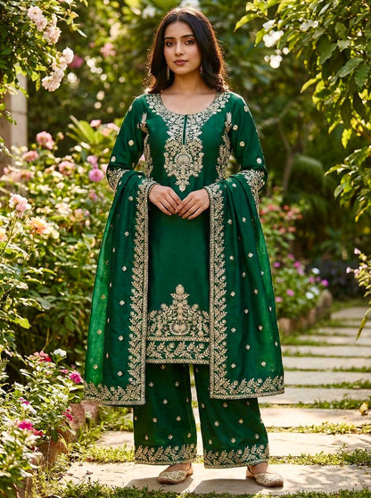 Exclusive Black GMY Silk Embroidery Sequence Work Sharara Suit