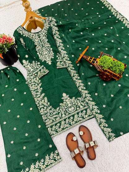 Exclusive Black GMY Silk Embroidery Sequence Work Sharara Suit