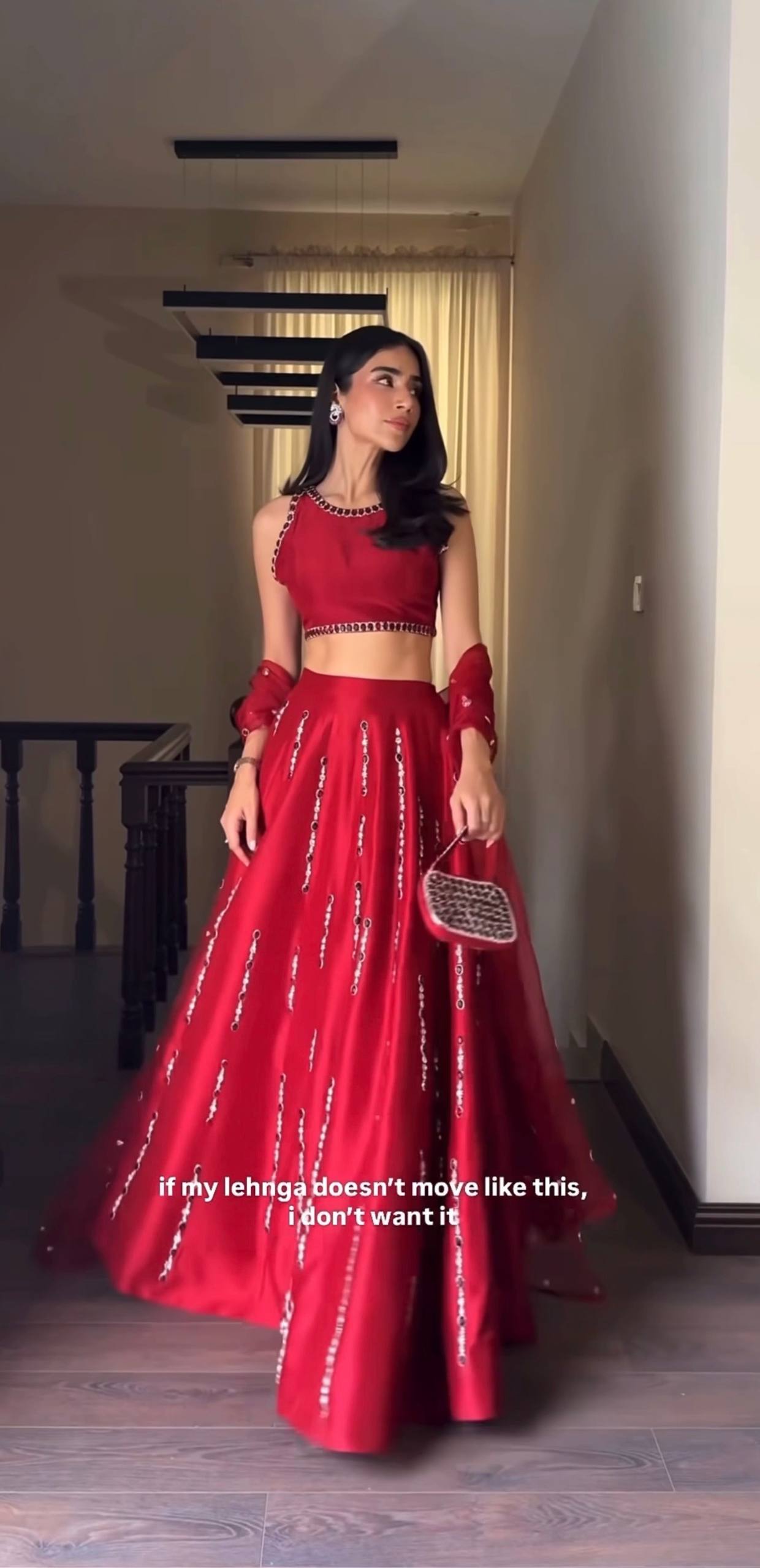 Lovely Red Malai Satin Silk Real Mirror Work Lehenga